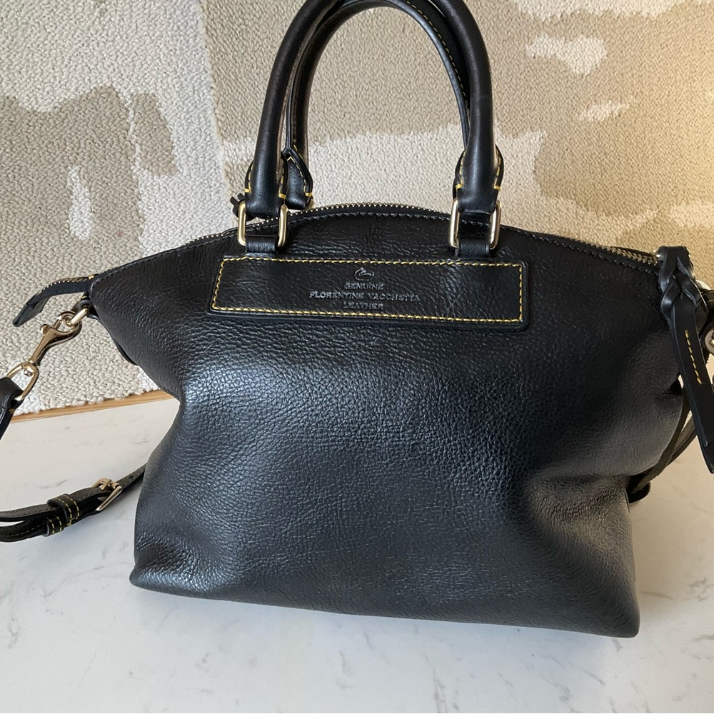 Dooney & Bourke Black Pebbled Leather Satchel - Picture 2 of 9